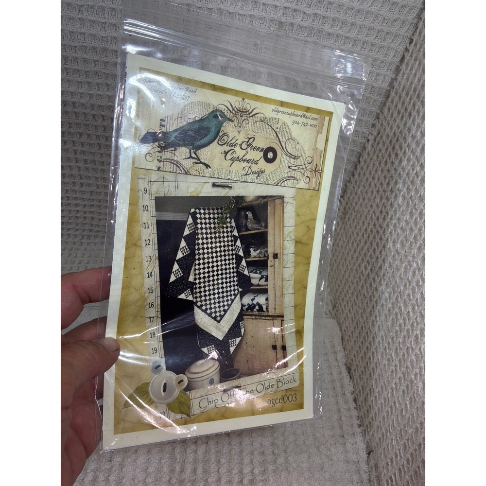 Primitive Unisex Olde‎ Green Cupboard Designs Quilt Pattern OS Black White